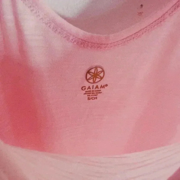 Gaiam Light Pink Lace Up Back Heathered Long Sleeved Shirt Yoga Size S - Picture 4 of 5